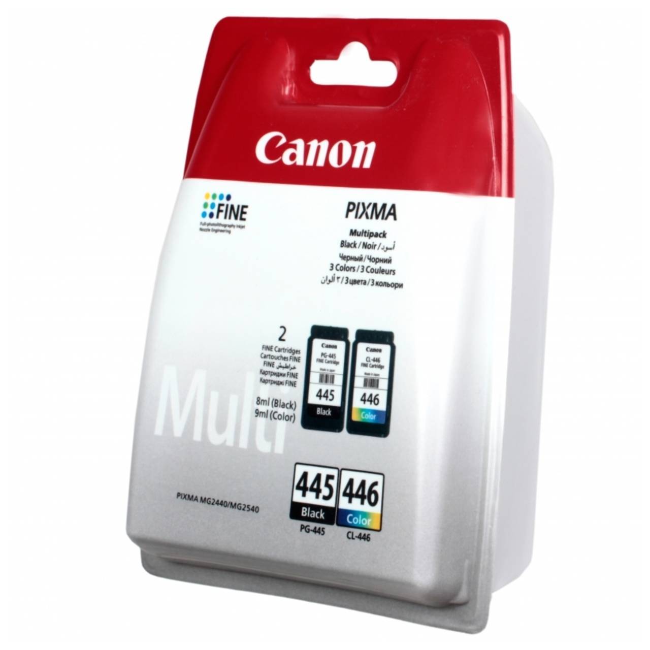Картридж струйный Canon PG-445/CL-446 8283B004/008 многоцветный/черный набор печ.гол.в компл. для Canon MG2440/MG2540