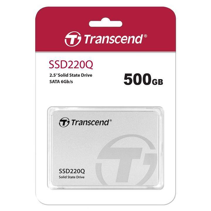 Твердотельный диск 500GB Transcend, SSD220Q, QLC, SATA III [R/W - 550/500 MB/s]