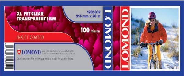 1205032 Плёнка LOMOND Pet Clear Film прозрачная 914мм х 20м 100 мкм втулка 2"/50,8мм