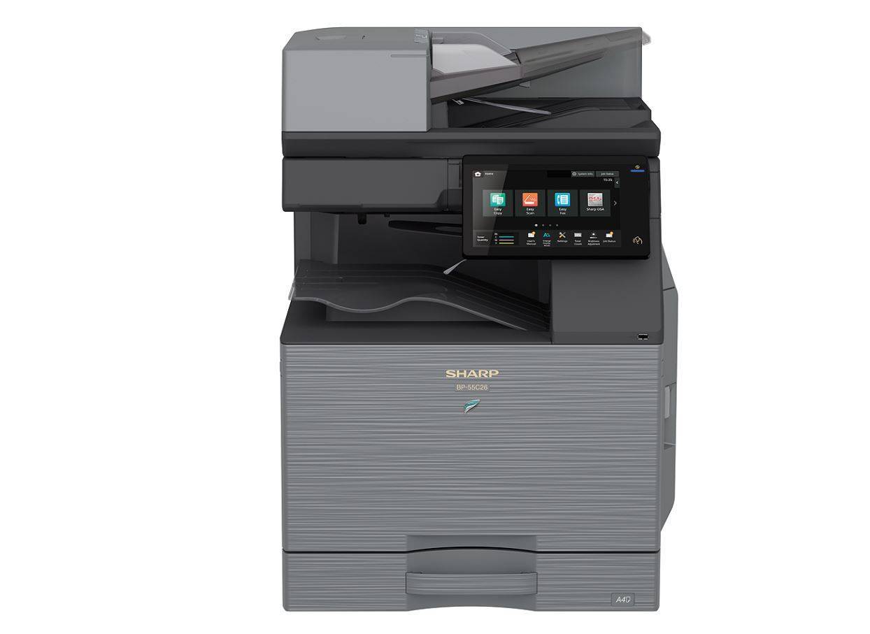 Цветной МФУ SHARP BP50C26EU (A3/SRA3, 1200x1200, цветной мфу c/p/s, 26 стр./мин, RSPF, 5 Гб, SSD 128 Гб, USB 2.0, USB 3.0, Ethernet , NFC, дуплекс, добавить тонеры 4 цвета BPGT70 , запуск АСЦ)
