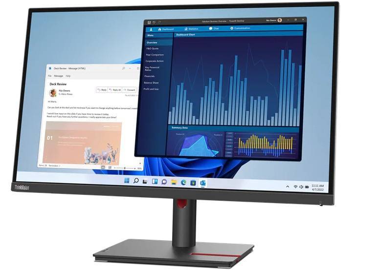 МОНИТОР 27" Lenovo ThinkVision T27p-30 Black с поворотом экрана  (IPS,3840 x 2160,4 ms,178°/178°,350 cd/m,1300:1