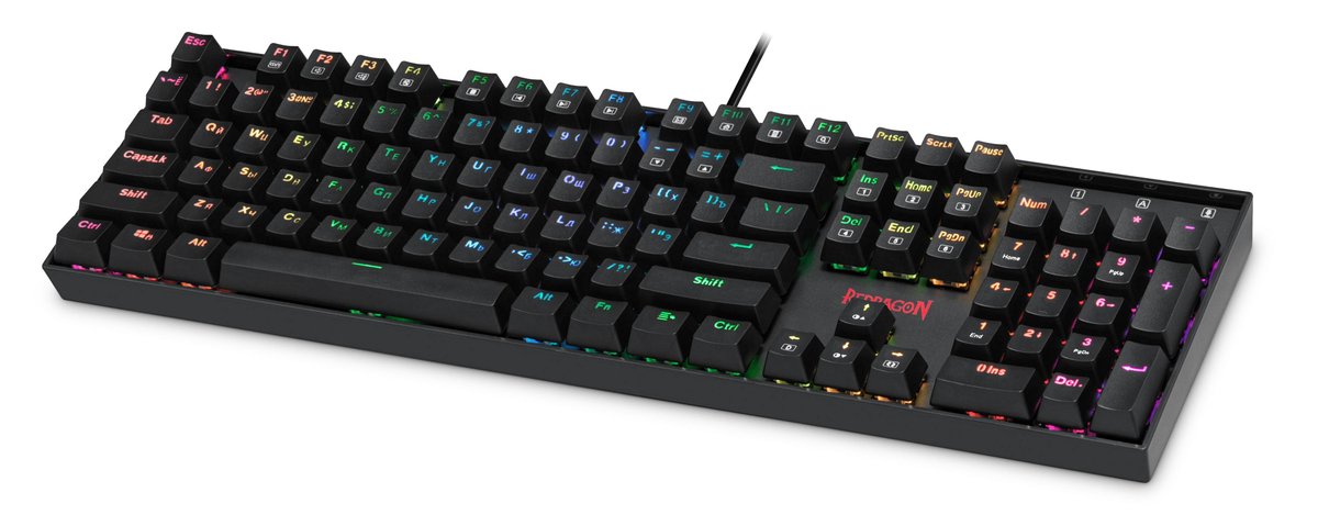 Redragon Механическая клавиатура Mitra RU,RGB,чрн,Magn.RED switches