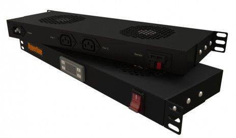 Hyperline TRFA-MICR-2F-RAL9004 Модуль вентиляторный 19",1U, глубиной 170мм, с термостатом и 2-я вентиляторами, номинальная мощность 35.20 Вт, цвет black (RAL 9004)