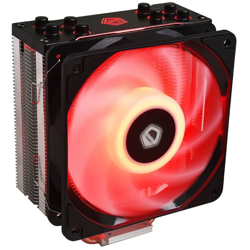 Кулер CPU ID-Cooling SE-224-Red (универсальный, 150W, 16-31.5 dB, 900-2000 rpm, 120мм, 4pin, медь+алюминий, красная подс