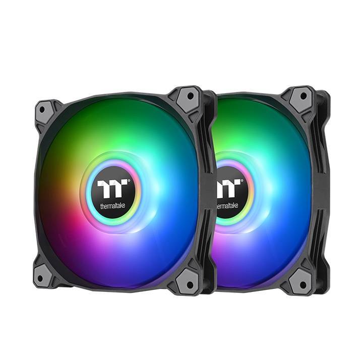 CL-F115-PL12SW-A - Кулер для компьютерного корпуса,Thermaltake, Pure Duo 12 ARGB Sync Radiator Fan (2-Fan Pack), CL-F115-PL12SW-A, ARGB 120мм вентилятор, 500-1000 об.мин, 56.51 CFM, 28 dB(A), 4pin, 120x120x25мм, Черный