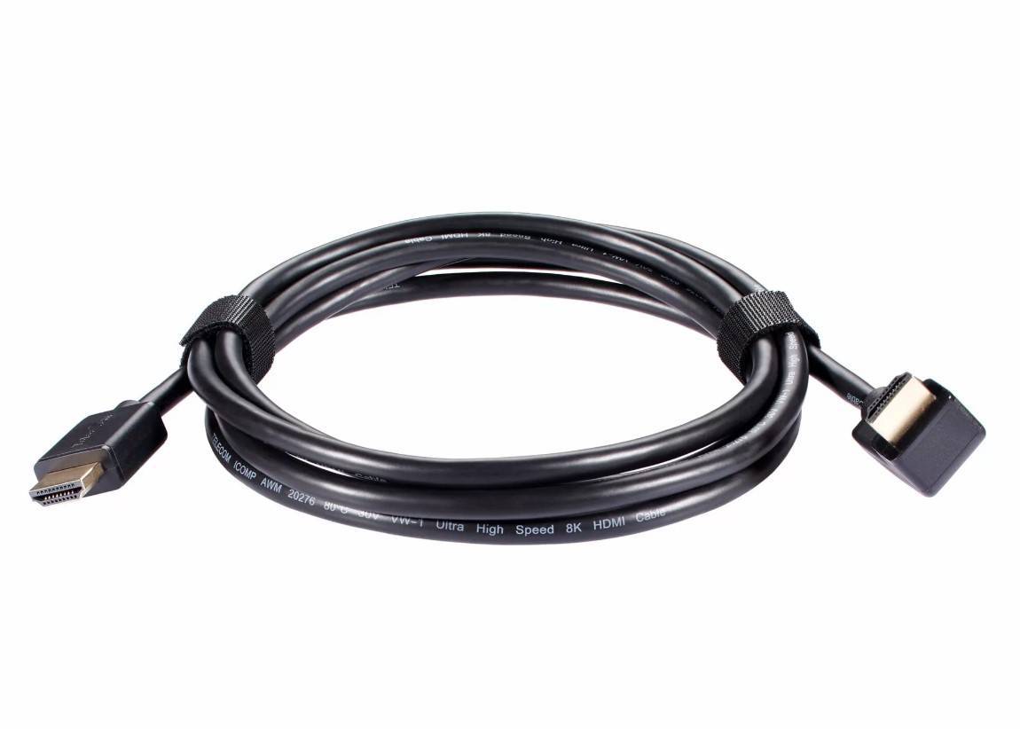 Кабель HDMI---HDMI ver 2.1 8K@60Hz угол 90град  2м, медь, Telecom <TCG256-2M>