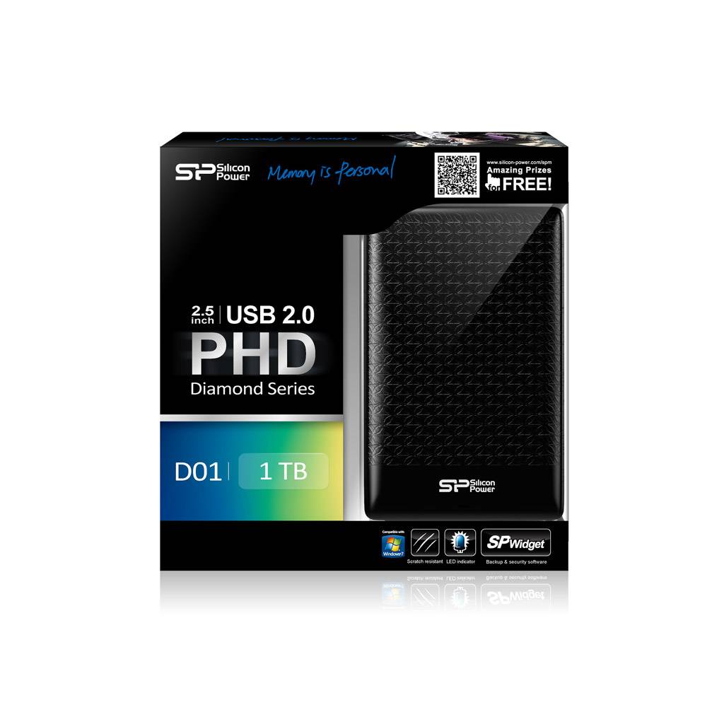Silicon Power <SP500GBPHDD01S2K> Diamond D01 Black USB2.0 Portable 2.5"  HDD  500Gb  EXT (RTL)