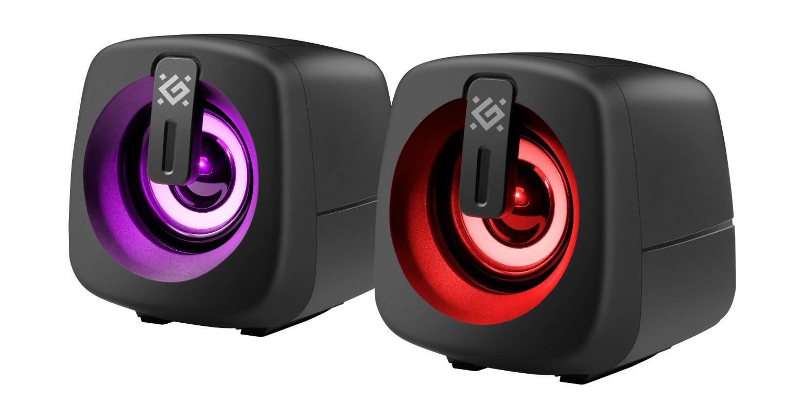 Акустическая система 2.0 DEFENDER J1 черный (6Вт, подсветка, питание от USB) (65961)