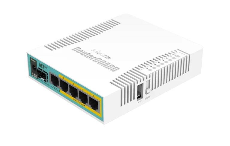 Маршрутизатор MikroTik hEX PoE RB960PGS (5x Gigabit Ethernet with PoE output for four ports, SFP, USB, 800MHz CPU, 128MB RAM, RouterOS L4) (RB960PGS)