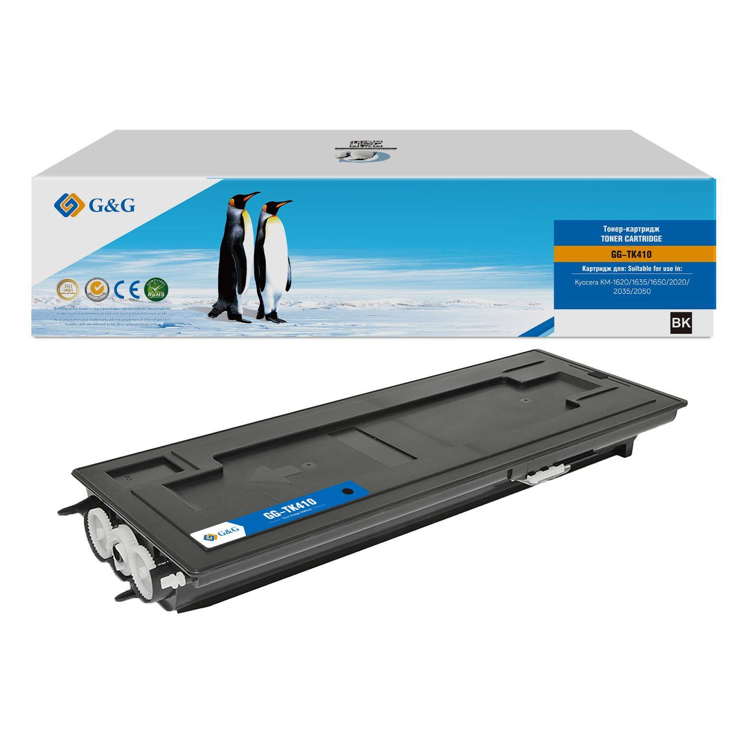 Тонер-картридж G&G toner-cartridge for Kyocera KM-1620/1635/1650/2020/2035/2050 15 000 pages without chip TK-410 370AM010 гарантия 36 мес.