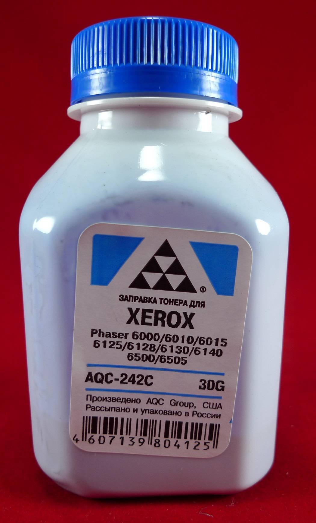 Тонер XEROX Phaser 6000/6010/6015/6125/6128/6130/6140/6500/6505  Cyan (фл. 30г) AQC-США фас.Россия