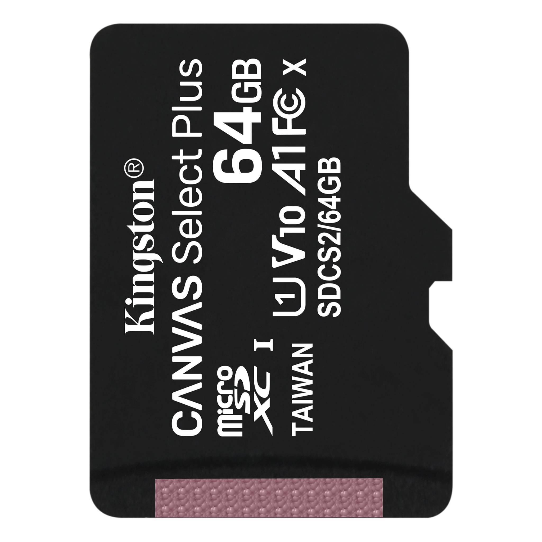 Флеш карта microSD 64GB Kingston microSDXC Class 10 UHS-I U1 Canvas Select Plus 100MB/s