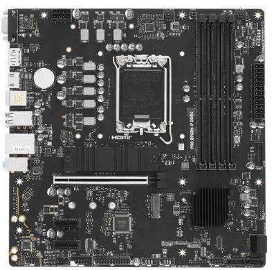 Материнская плата MSI PRO B760M-P DDR4 LGA1700 Intel B760 <4x DDR4 4800MHz Max. 128GB, 1x D-Sub, 1x HDMI, 1x DP, 2x M.2