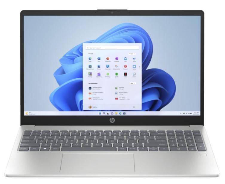 Ноутбук HP15 15-fd0131wm 15.6" FHD IPS, Intel Core i3-N305, 8Gb, 256Gb SSD, Win11 Home (ENG), серебристый*