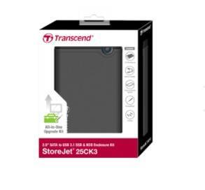 Комплект с корпусом для установки SSD/HDD Transcend StoreJet 25CK3, 2.5", conversion kit, Rubber housing