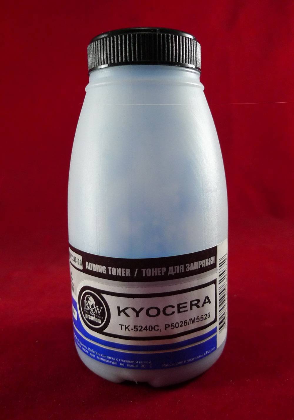 Тонер Black&White KPR-224C-50 для Kyocera TK-5240C P5026/M5526 Cyan фл. 50г 3K B&W Premium фас.Россия