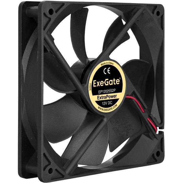Вентилятор ExeGate ExtraPower EP12025S2P, 120x120x25 мм, Sleeve bearing (подшипник скольжения), 2pin, 1600RPM, 26dBA