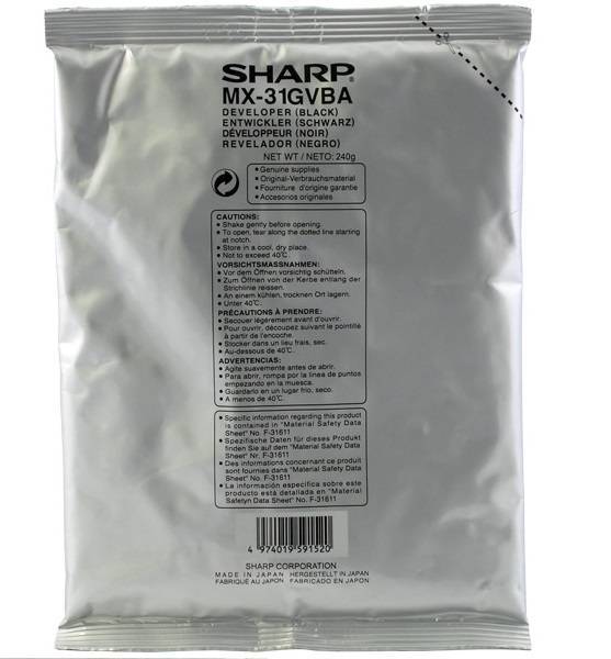 MX31GVBA Девелопер SHARP MX31GVBA  черный  100  000 страниц