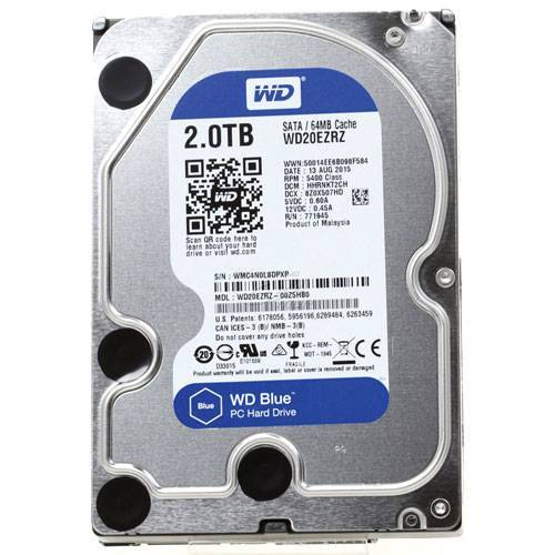 Жесткий диск Desktop 2 TB WD WD20EZRZ Blue 3.5", SATA3, 6Gb/s, 5400 RPM, 64Mb