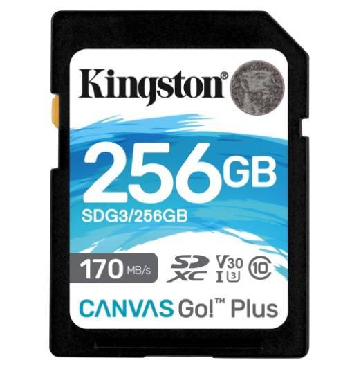 Флеш карта SD 256GB Kingston SDXC Class 10 UHS-I U3 V30 Canvas Go Plus 170Mb/s