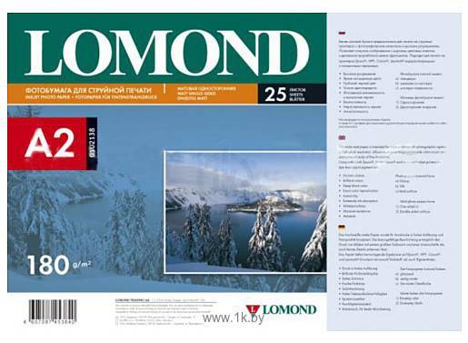 Фотобумага LOMOND Односторонняя Матовая, A2/180/25л.