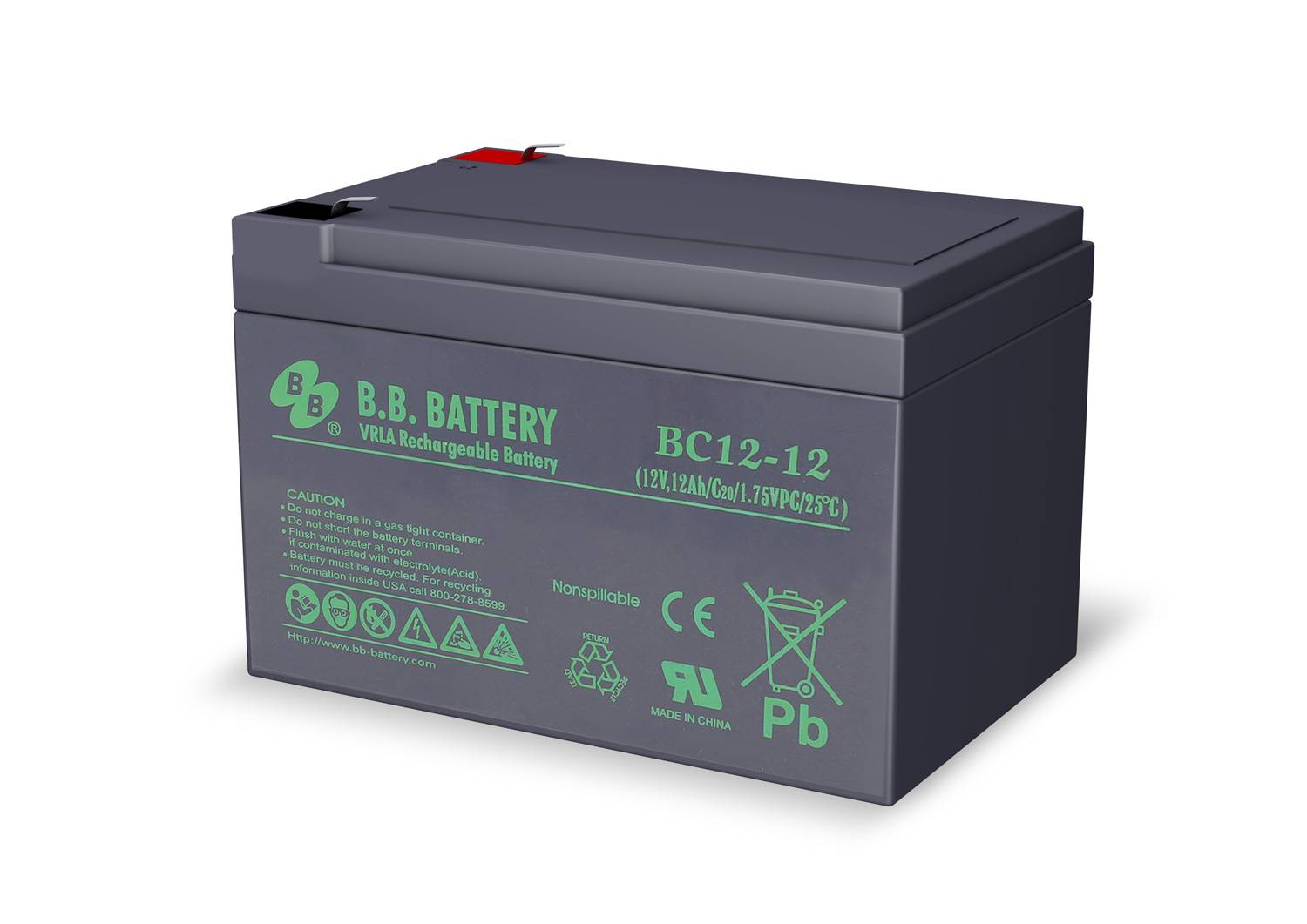 Аккумуляторная батарея B.B. Battery BC 12-12 BB (12V 12Ah ДхШхВ 151x98x98 мм, масса 3,35 кг) клеммы F2