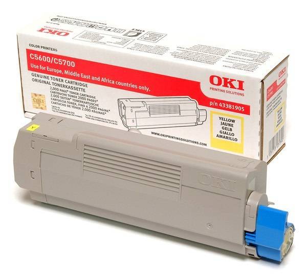 43381905 Тонер-картридж Oki C5600/5700  2K  (yellow)