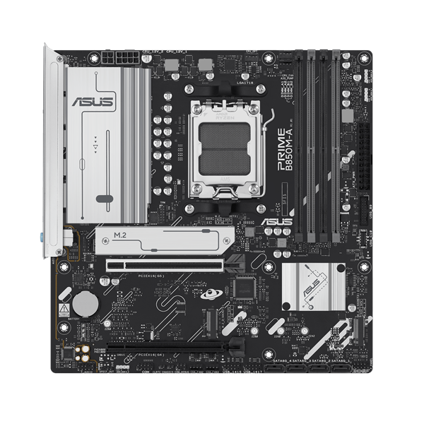 Материнская плата ASUS PRIME B850M-A-CSM, AM5, B850, 4*DDR5, 4*SATA, 3*M.2, 4*USB 3.2, 4*USB 2.0, 4*PCIx16, 2* DP+HDMI, mATX; 90MB1LQ0-M0EAYC