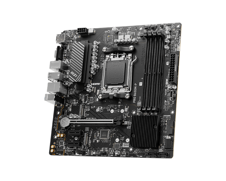 Материнская плата MSI PRO B650M-P,B650,AM5,4DDR5,1PCI-Ex16,2PCI-Ex1,2M.2,4SATA3,3USB3.2 Gen2(2A+1C),4USB3.2 Gen