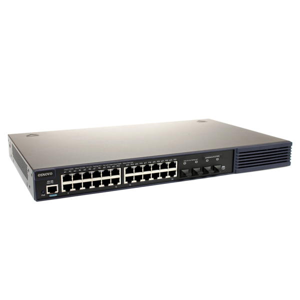 SW-8244/LST(370W) Управляемый L2+ стекируемый PoE коммутатор OSNOVO Gigabit Ethernet на 24 RJ45 PoE + 4 x SFP uplink порта. Порты: 4 x GE (10/100/1000Base-T) с PoE (до 60W) + 20 x GE (10/100/1000Base-T) с PoE (до 30W), 4 x GE SFP. Соответствует стандартам PoE IEEE 802.3af/at/bt. Автоматическое определение PoE устройств. Суммарная мощность PoE до 370W. Встроенная грозозащита коммуникационных портов 6kV на порт. Питание: AC90-253V (460W). Встроенный БП. Монтаж в 19 - дюймовую стойку, крепление в комплекте. Размеры (ШхВхГ): 440 x 44 x 260мм. Рабочая температура:  0…+50°С.