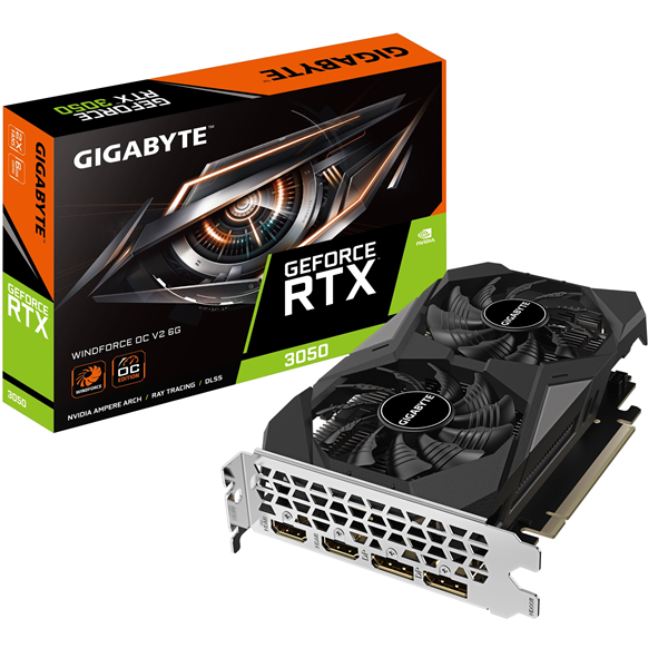 Видеокарта GIGABYTE RTX3050 WINDFORCE OC 6GB//RTX3050, HDMI*2, DP*2, 6G,D6