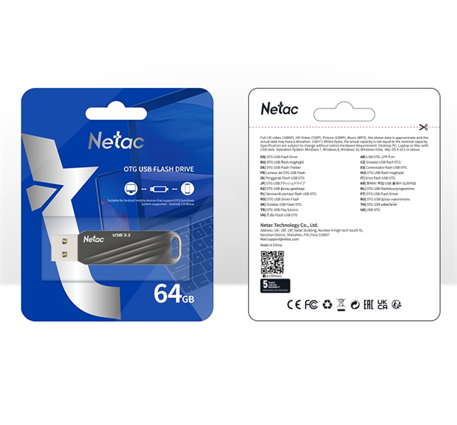 Носитель информации Netac US11 64GB USB3.2+TypeC Dual Flash Drive