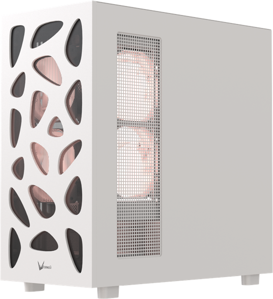 корпус Formula V Line Mana Stone White AR, ATX, TYPE-C*1, USB2.0*1, USB3.0*1, FRONT 3x120mm ARGB, REAR 1x120mm ARGB