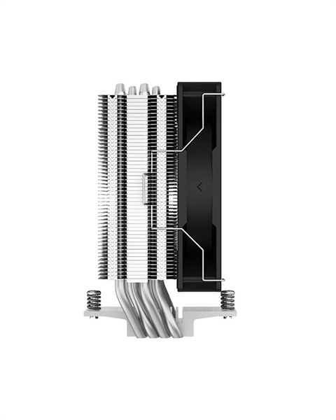 Кулер для процессора DEEPCOOL AG400 LGA1700/1200/115X/AM5/AM4 (18шт/кор, TDP 220W, PWM, Fan 120mm, 4 тепл. Трубки, черный) RET (R-AG400-BKNNMN-G-1)