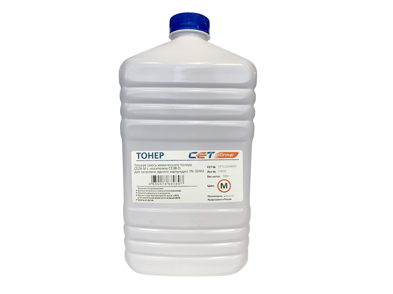 Тонеры и девелоперы Тонер (CPT) + носитель CE28 TN-324M для KONICA MINOLTA Bizhub C258/308/368 (Japan) Magenta, 550г/бут, CET111054550, TN-324M