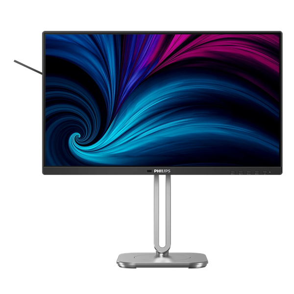 Монитор 23,8" Philips 24B2U4301 1920x1080 WLED 16:9 IPS 300cd, 1500:1, 4ms, 50M:1, 178°/178°, HDMI, DP, USB Hub: 3xUSB3.2, USB-C(100W), RJ45, Speak, 120Hz, Tilt, Height, Swivel, Pivot, Int, VESA, Charcoal, 3y