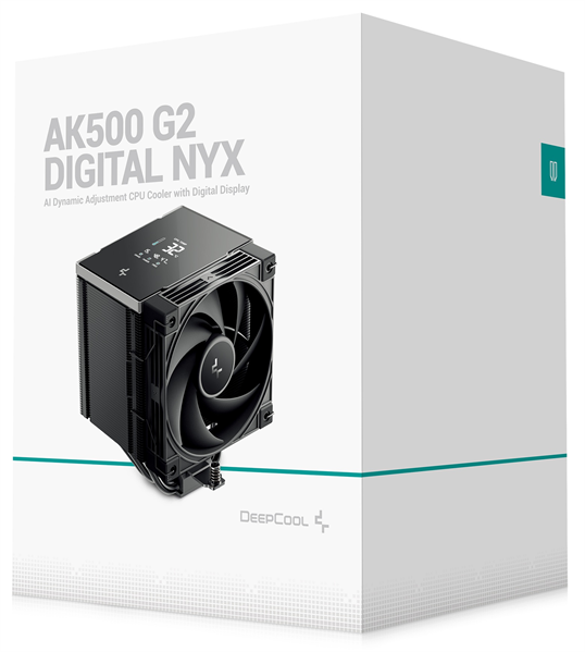 Кулер для процессора DEEPCOOL AK500 G2 DIGITAL NYX LGA1851/1700/1200/115X/AM5/AM4 (9шт/кор, TDP 240W, PWM, Fan 120mm, 5 тепл. Трубок, Copper Base, черный) RET (R-AK500G2-BKNNMN-GJD-1)