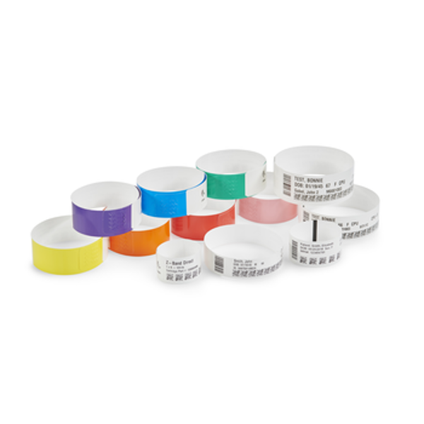 Упаковка браслетов (6 шт/уп) Zebra Wristband, Polypropylene, 25.4x279.4mm; DT, Z-Band Direct, Adhesive closure, Cartridge, 200/roll, 6/box, Green