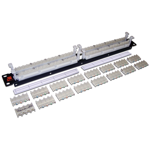 LAN-RS110-64FT/6 Кросс-панель Lanmaster 19" 1HU 64x110 кат. 6 универсальная неэкр. цвет: чёрный с модулями