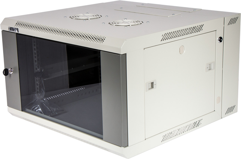 Шкаф Шкаф настенный серии Pro, 3-секционный, 6U 600x600, стеклянная дверь