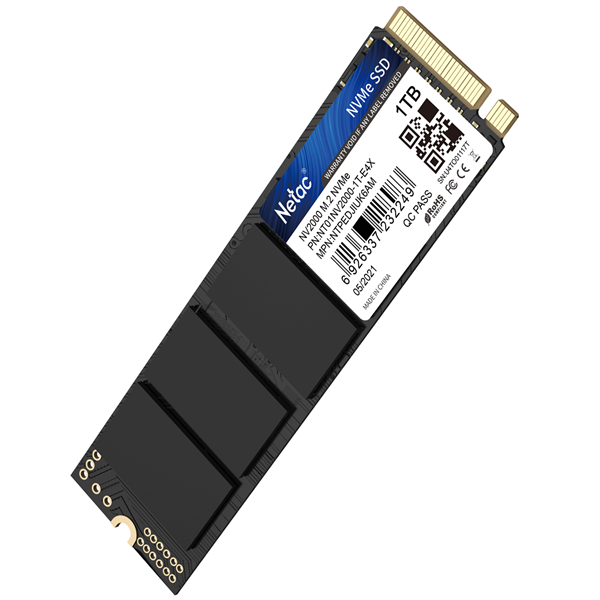 SSD накопитель Netac SSD NV2000 1TB PCIe 3 x4 M.2 2280 NVMe 3D NAND, R/W up to 2500/2100MB/s, IOPS(R4K) 150K/280K, TBW 600TB, 5y wty