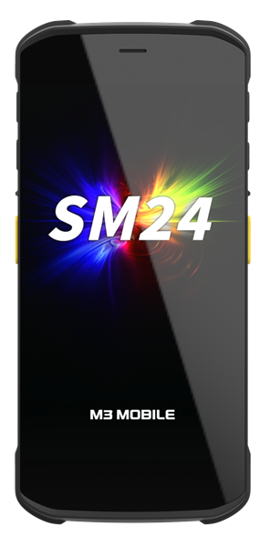 Терминал сбора данных M3 Mobile SM24 Android 16 GMS, HD, WIFI6E, CM60E, FRONT&REAR CAMERA, BT5.3 NFC(HF), 8GB/128GB, 4000mAh Battery, Hand Strap, Bullet Proof Film