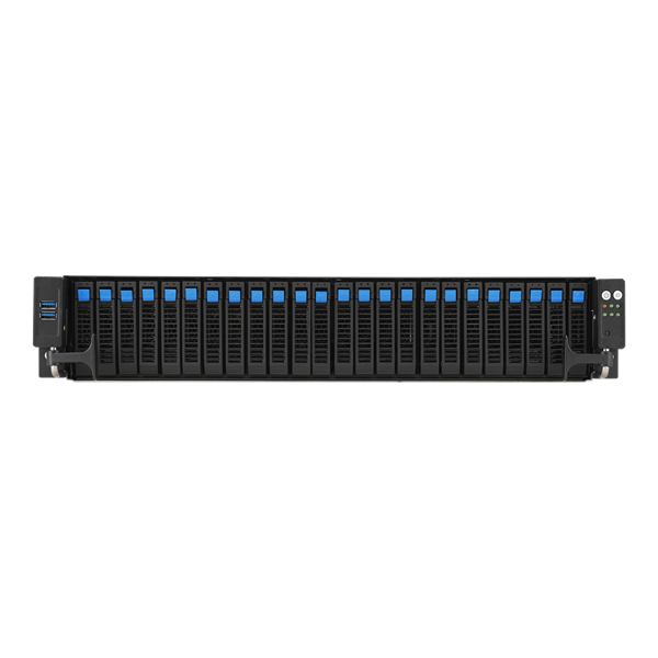Сервер ASUS RS720-E11-RS24U 2U, 2xLGA4677, 32 DIMM DDR5, 24x 2.5"(12x NVMe+12x NVMe/SATA/SAS* hs), 2 x M.2 slot 2280, 2x10Gbe RJ45, 1 dual-slot GPU, 4 slots PCIe 5.0, 1x OCP 3.0, 2x2600W