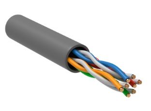 LC1-C5E04-111-T-P-R кабель ITK Витая пара U/UTP кат.5E 4х2х0,52 solid PVC  серый (305м) РФ/Т