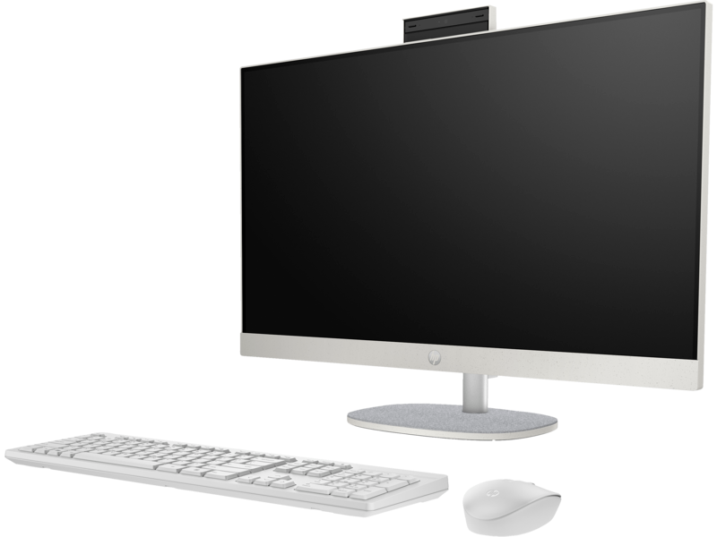Моноблок HP 27-cr1018ci NT 27" FHD(1920x1080) Intel Ultra7-155U, 16GB DDR5 5600 (1x16GB), SSD 512Gb,  Intel Internal Graphics, noDVD, kbd(rus)&mouse wireless, HD Webcam,  Shell White, FreeDOS, 1Y Wty