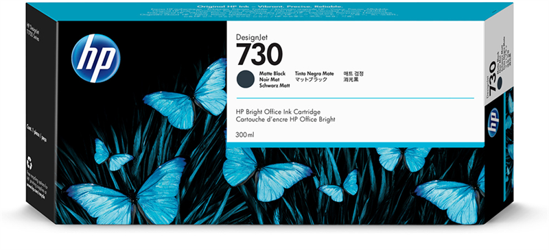 Картридж Cartridge HP 730 для DesignJet T1600/T1700/T2600, 300 мл, черный матовый