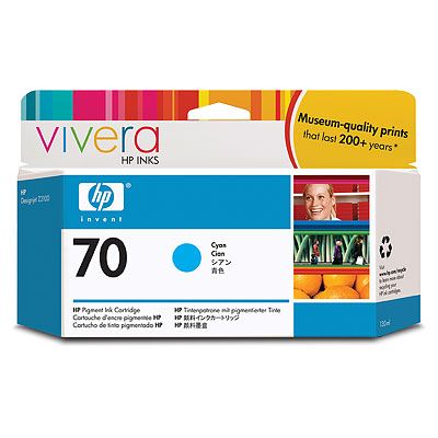 Картридж Cartridge HP 70 для DJ Z2100/Z3100/Z3200/Z5200, голубой (130мл)