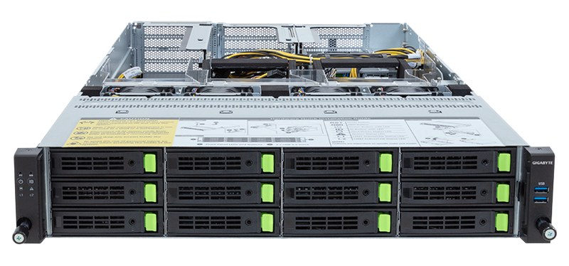 Шасси серверное Gigabyte Server Platform R283-SF0 / 2U / 2xIntel (Gen4/5) / 2xHS / 32xDIMM / 12xLFF NVMe/SAS/SATA / 4xGPUs DS / 1xOCP 3.0 / 1xFHHL / 2x2700W / Rails / 1Y