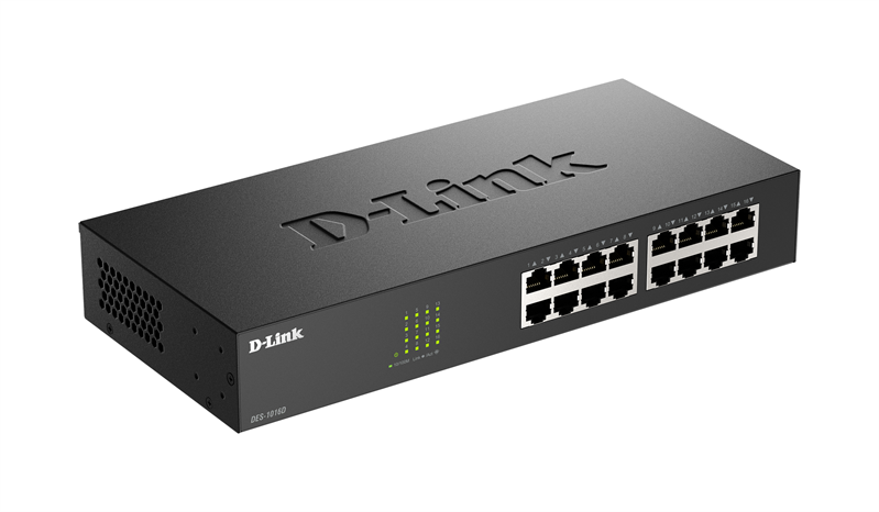 коммутатор D-Link Неуправляемый коммутатор, 16x100Base-TX, корпус металл