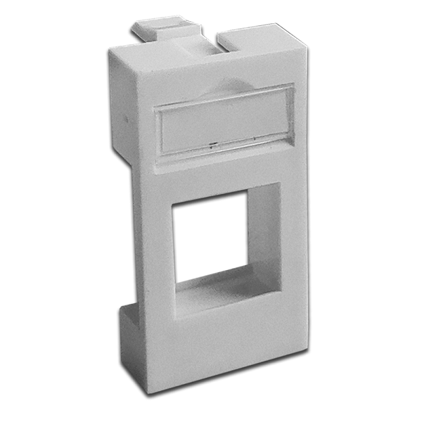 LAN-SIP-22R-WH Вставка в розеточную панель Lanmaster 1х keystone 225х45 мм (ВхШ) плоская с площадкой для маркировки цвет: белый